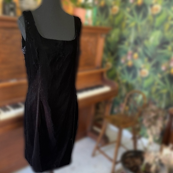 Vintage 1980’s Scott McClintock Black Velvet Dress & Jacket, Large - Picture 3 of 6